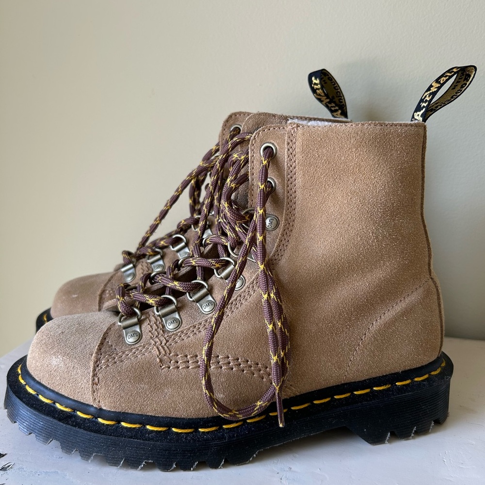 Tan Suede Doc Martens Lace-Up Boots